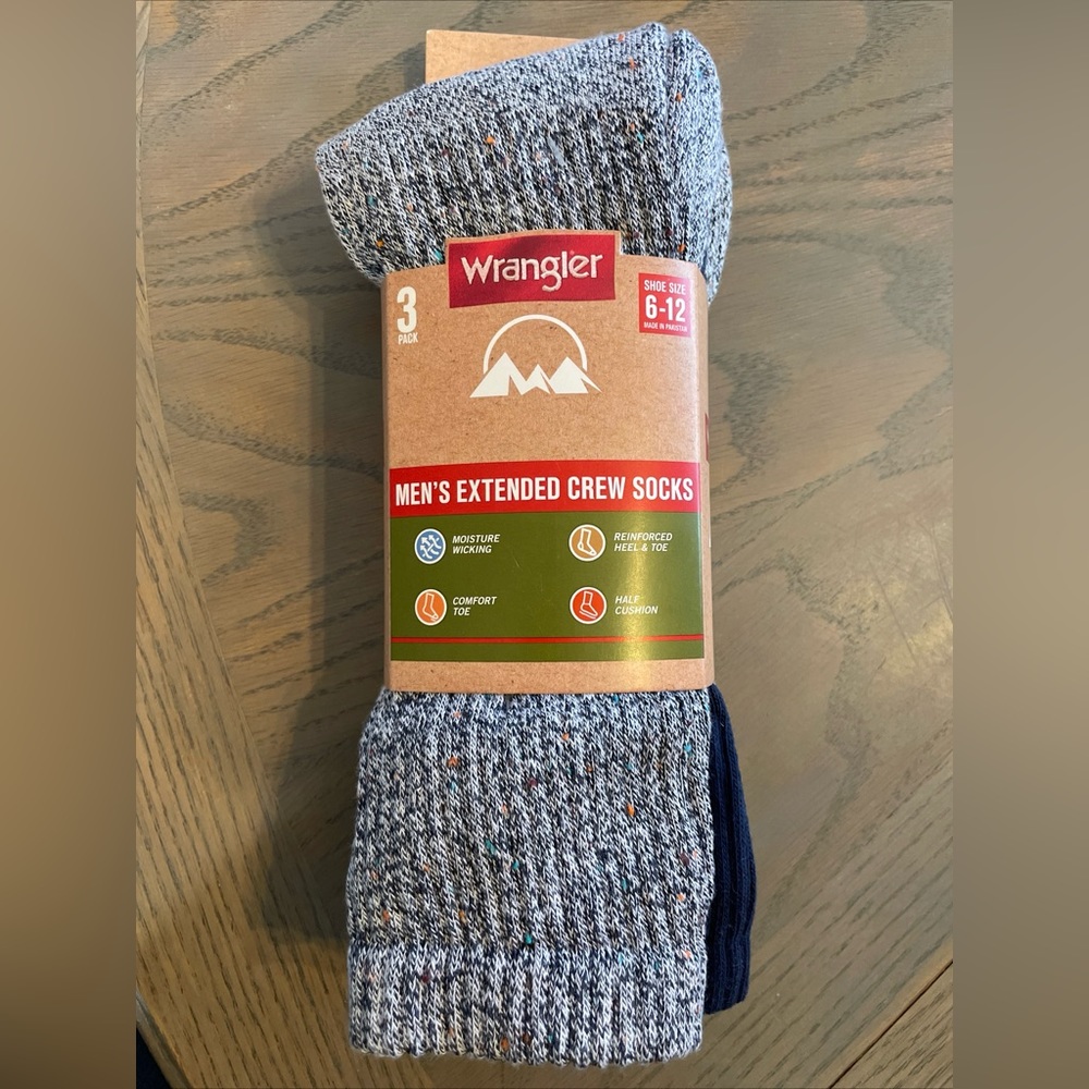 Men’s Wrangler Crew Socks Sz 6-12 pack of 3